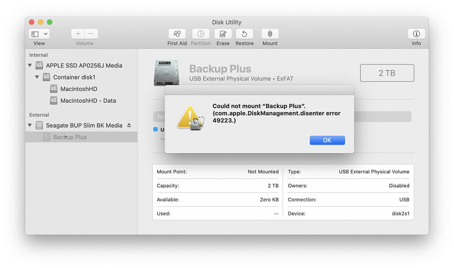 How to solve the grey out external harddisk issue in Disk utility that cannot be mount into Max Osx